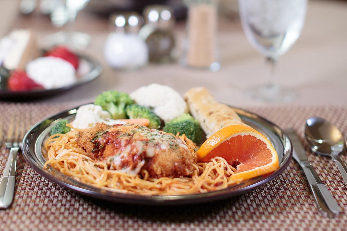 Pasta meal at Canyon Vista Post Acute